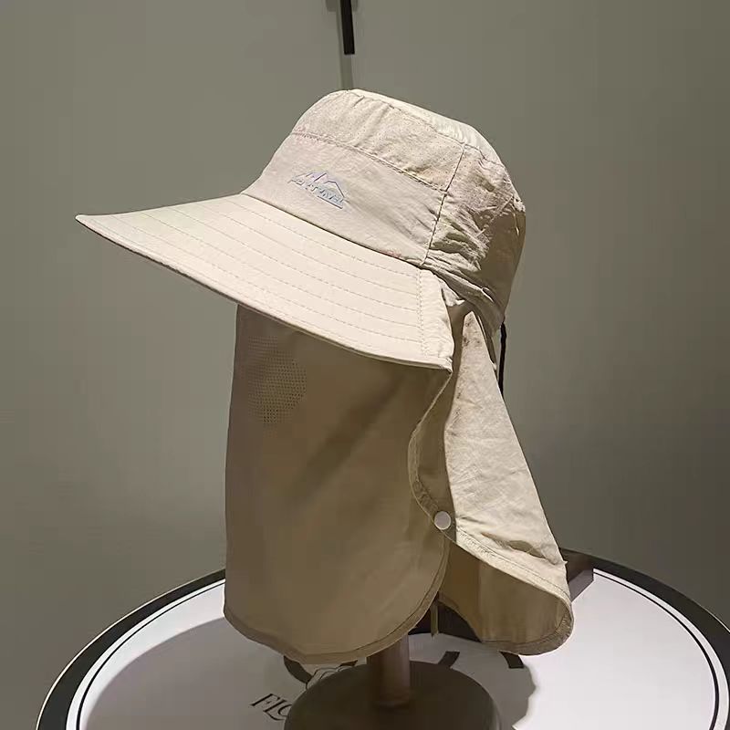 防晒帽男士夏季面罩大檐护颈钓鱼遮阳帽户外速干防紫外线太阳帽女