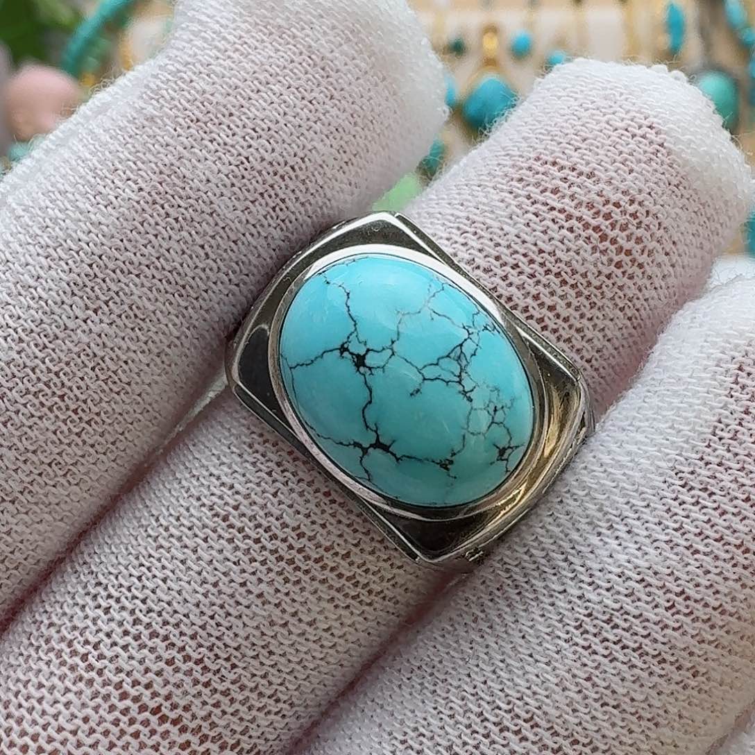 绿松石珠宝奇石银S925镶嵌