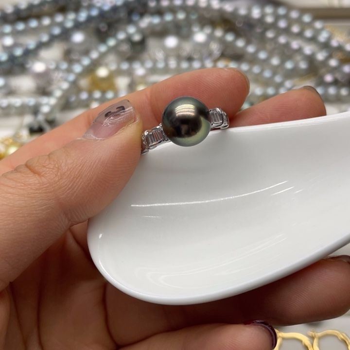 海水珍珠戒指银S925镶嵌