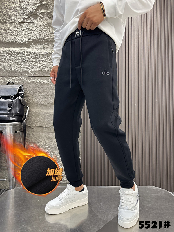 5521冬季男士加厚加绒休闲卫裤时尚百搭空气棉束脚弹力修身小脚裤