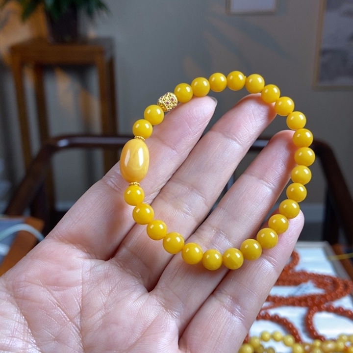 琥珀手链未镶嵌蜜蜡手串6+