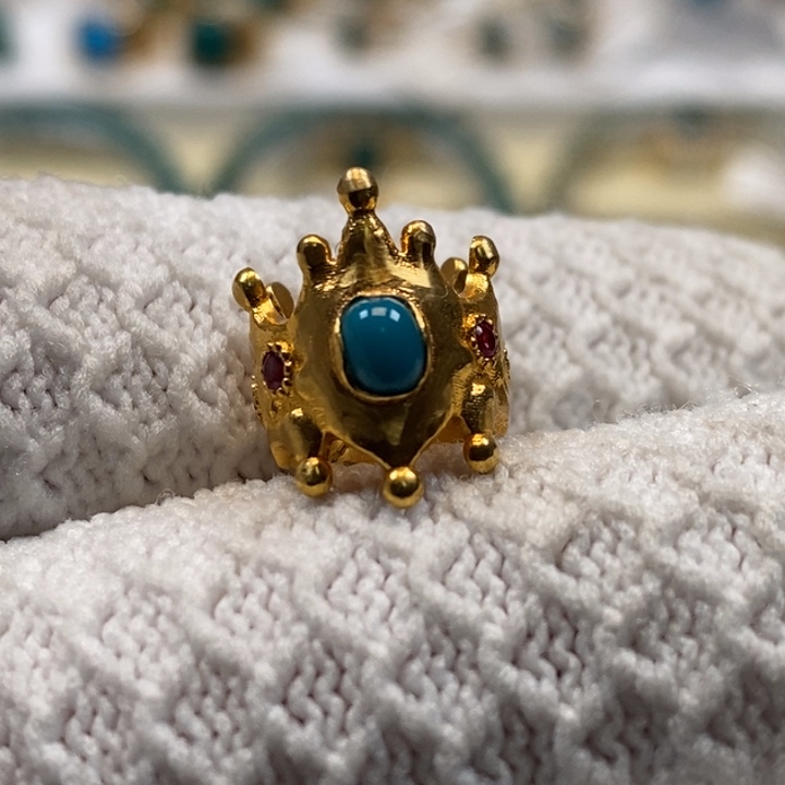 绿松石珠宝奇石18K金镶嵌A38