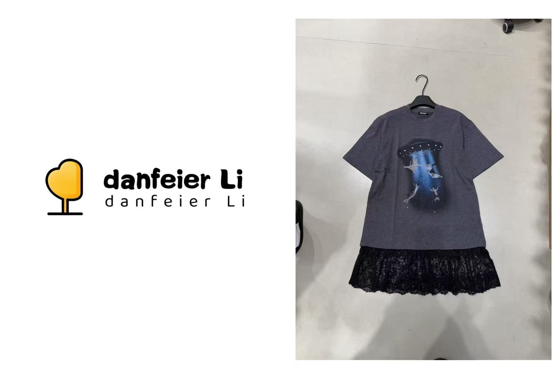 《丫丫推荐款》7140新款欧货重工猫咪拼接蕾丝连衣裙