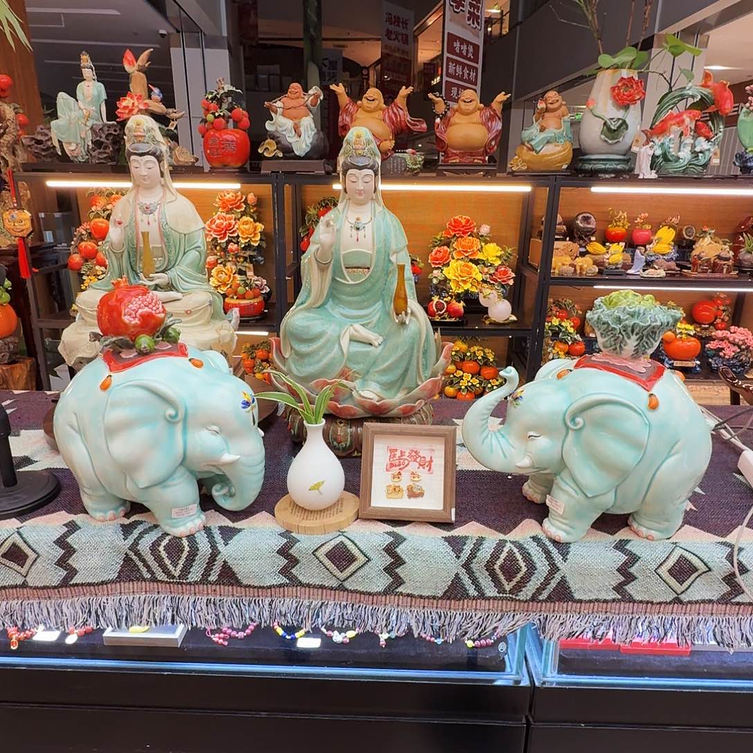 生***活陶瓷一对吉祥象精品