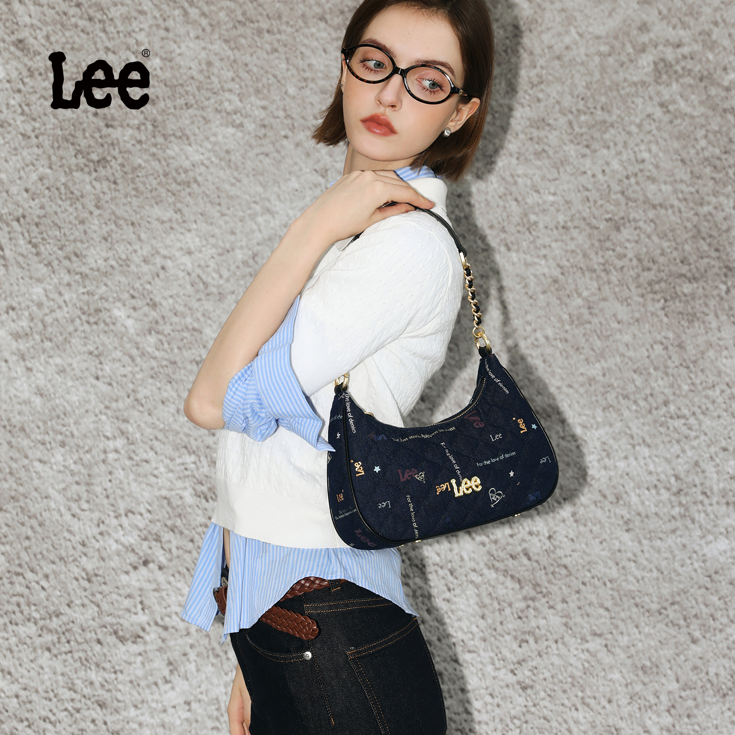 Lee【万花筒系列】25款绗缝腋下包单肩手机袋刺绣爆款百搭女款包包