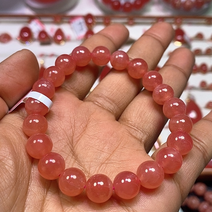 菱锰矿（红纹石）手绳未镶嵌池**晨