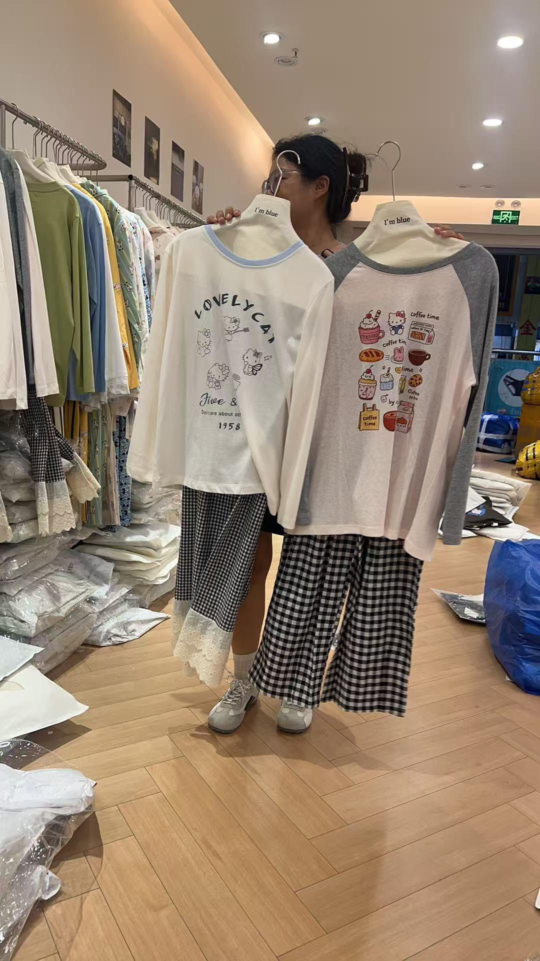 女士夏季甜美高级感星星狗狗短袖睡衣套装