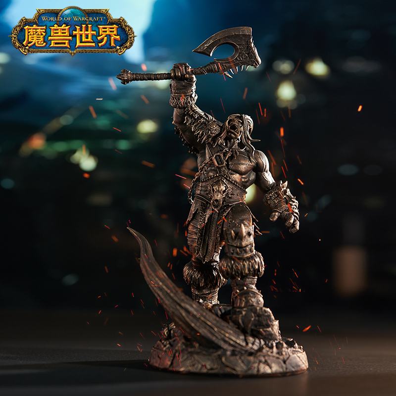 【尾款】Blizzard暴雪游戏魔兽世界格罗玛什地狱咆哮铜色典藏雕像