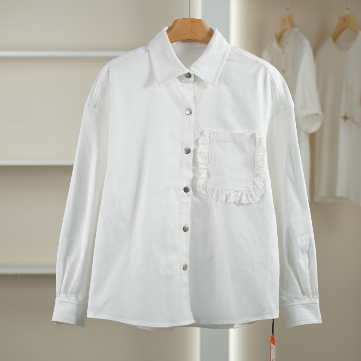 麦迪尚品【文M】51216273 春季简约百搭口袋装饰夹克外套