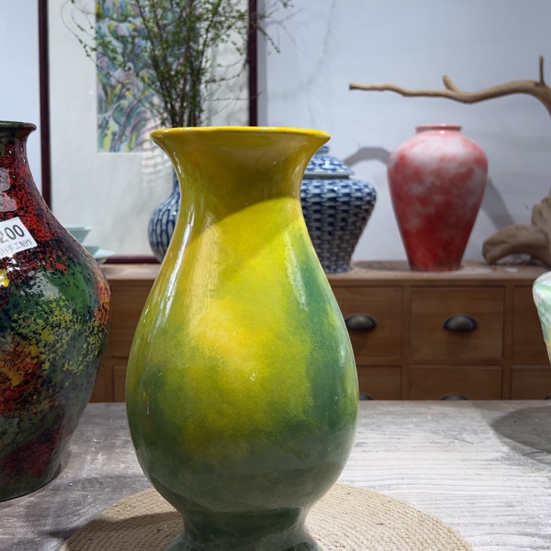 摆件陶瓷花瓶高31口7