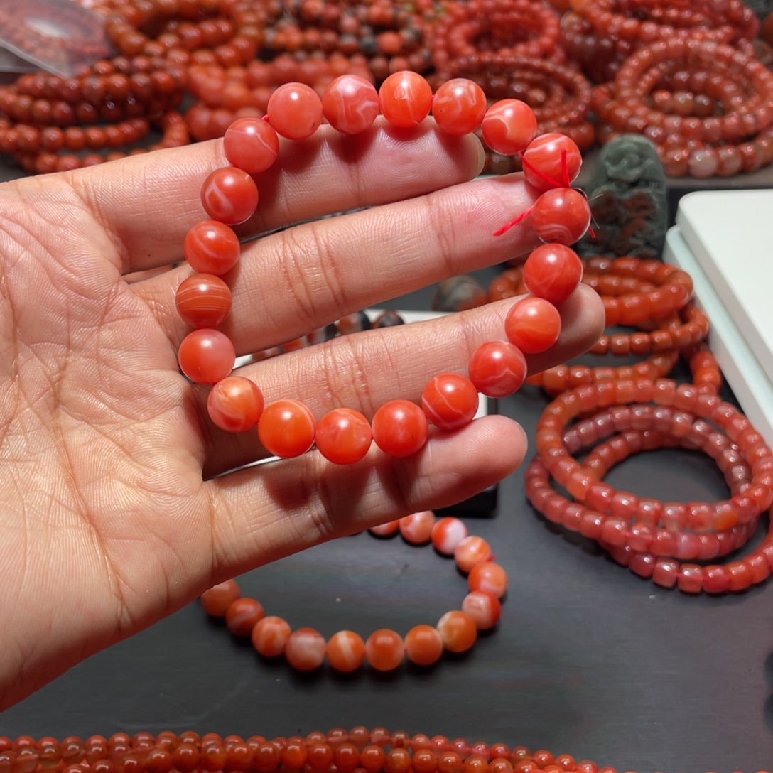 南红玛瑙手链未镶嵌
