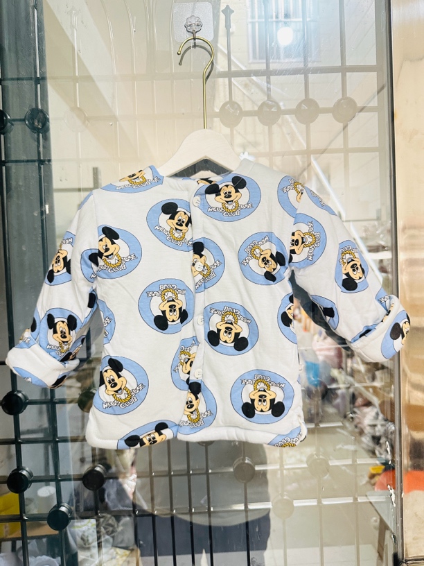 碎花厚款A类立领棉袄男宝春季高质感穿搭