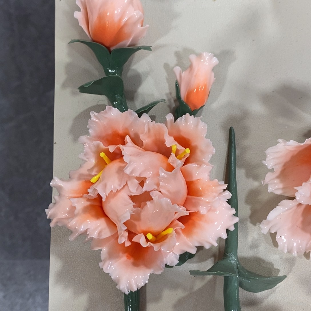 摆件陶瓷手工花摆件