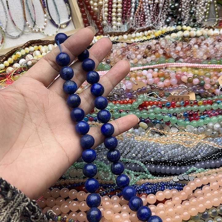 玛瑙/玉髓珠宝半成品未镶嵌一条10mm青金