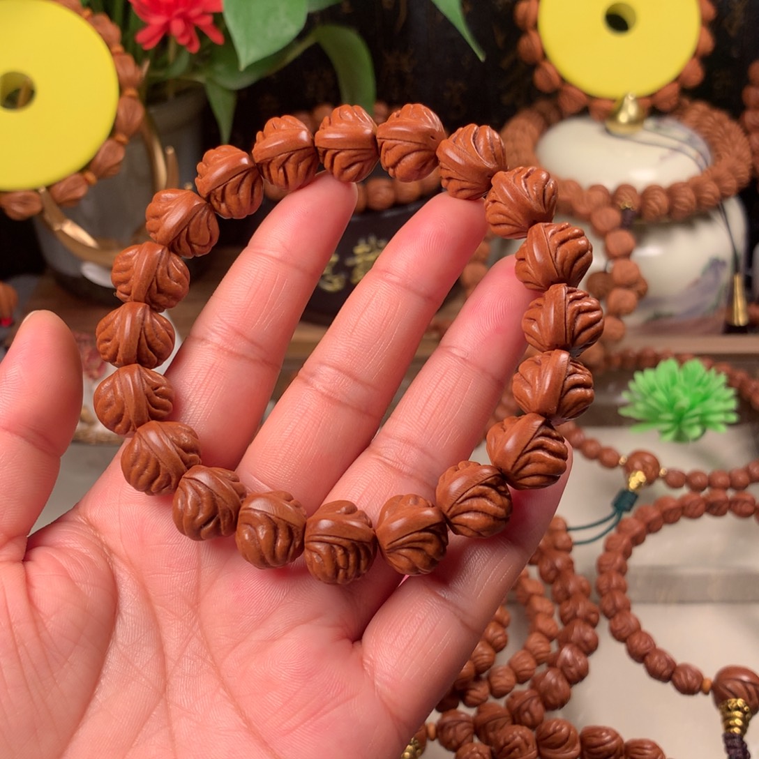 汉***卫吊坠桃核双脊龙手串新品15