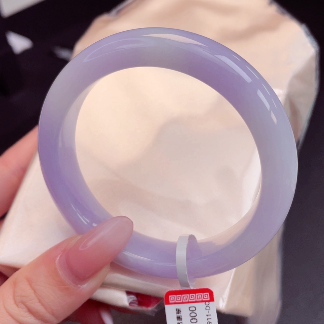 翡翠未镶嵌手镯55.8紫罗兰 温柔似水又具俏皮活泼 9
