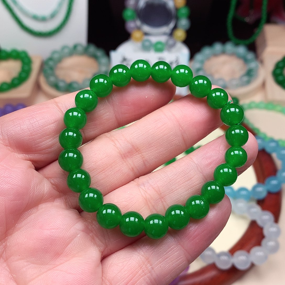 翡翠未镶嵌颈饰卡8翡翠珠链男女款10