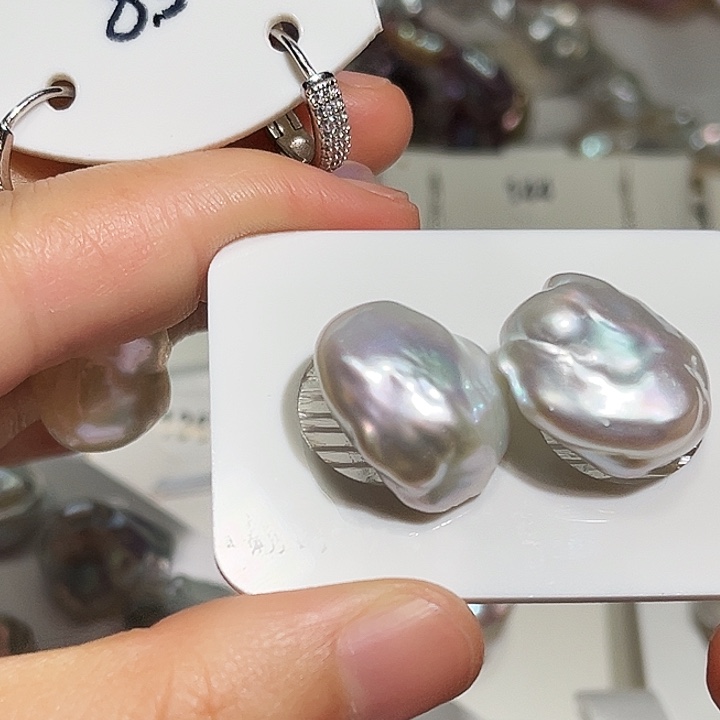 淡水珍珠耳饰银S925镶嵌佳***?