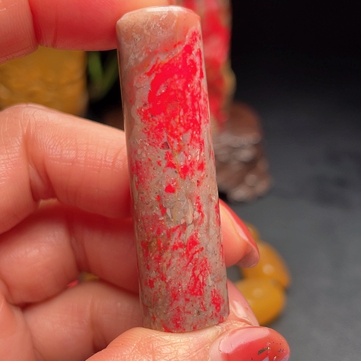 昌化鸡血石昌化鸡血石石印章闲章把件