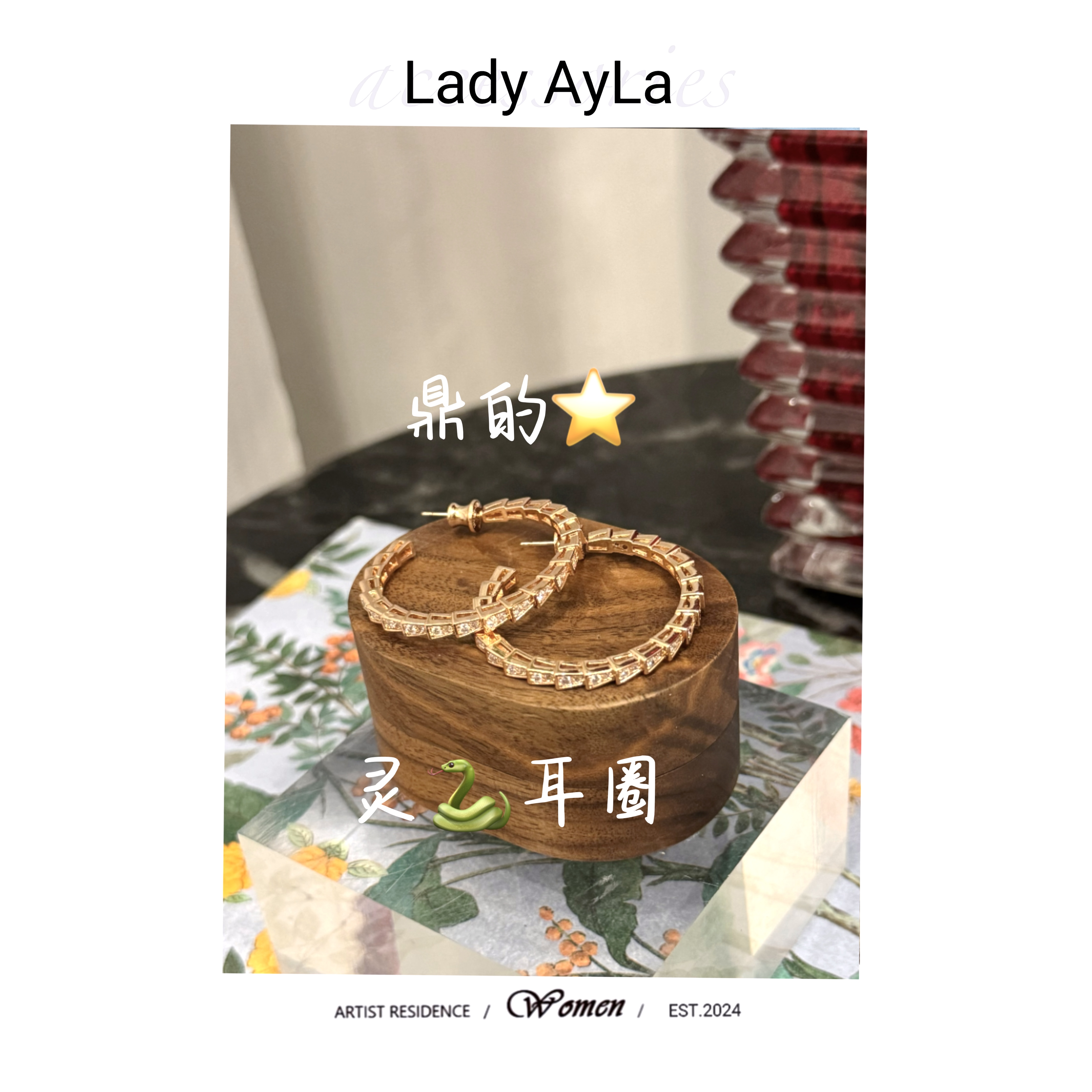 铜合金合成锆石耳饰 25 蛇骨轻奢时尚耳环AL9048