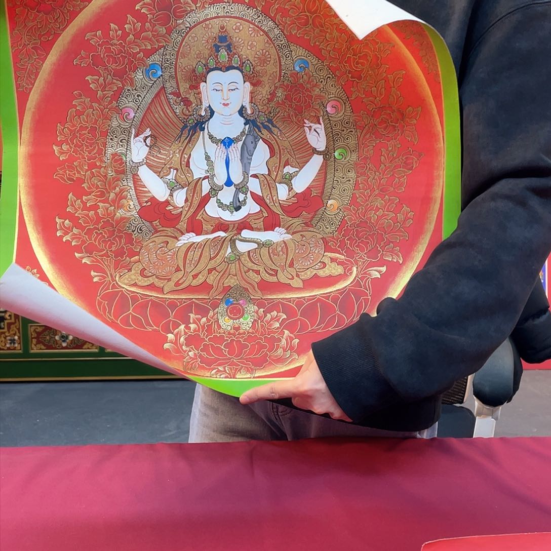 装裱画50×50四臂纯手绘