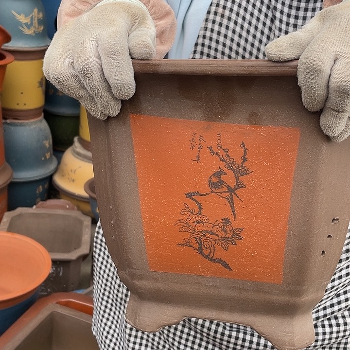 30红切角四方花盆紫砂花盆紫砂