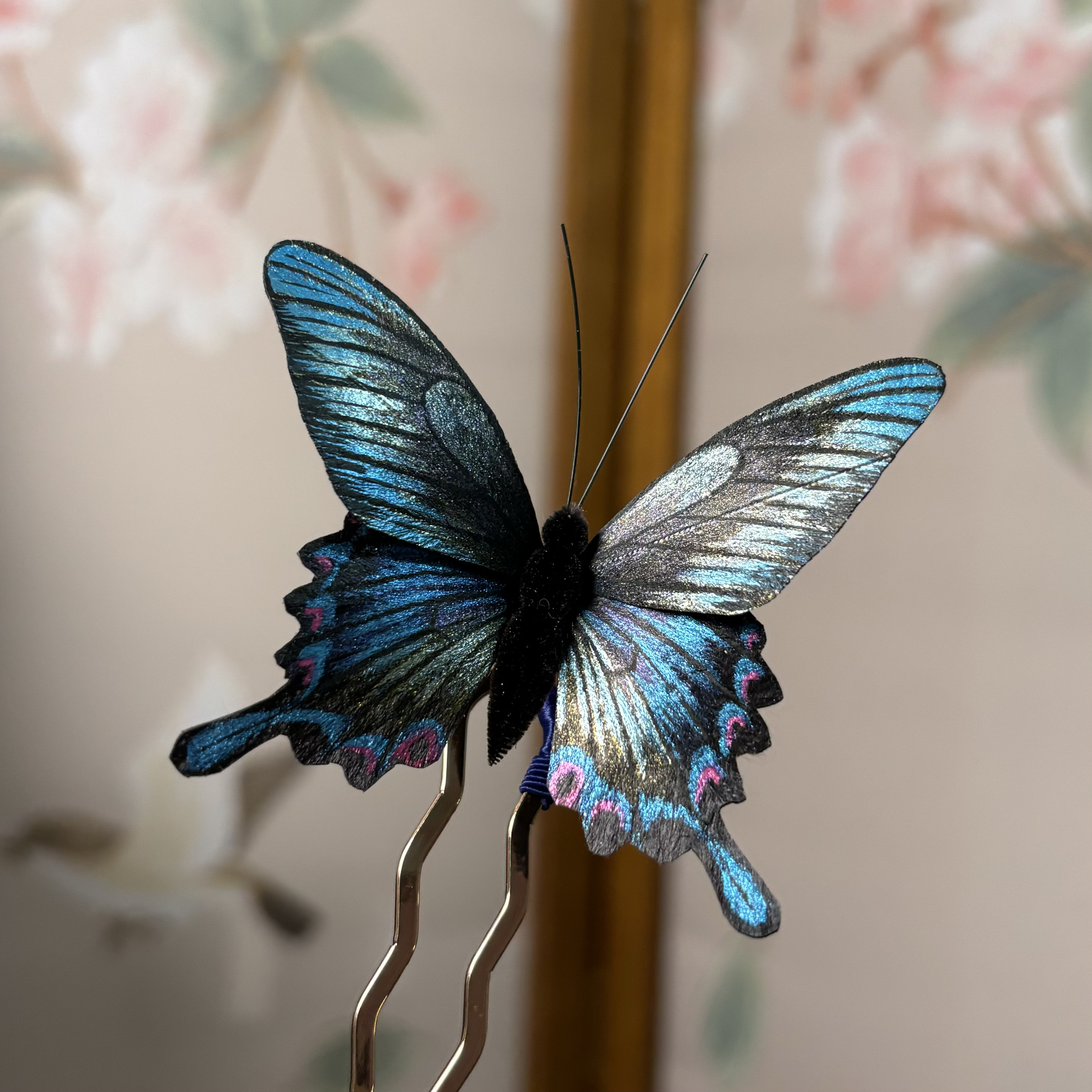 非遗绒花【蝶舞】蚕丝绒花不支持七天无理由退换货