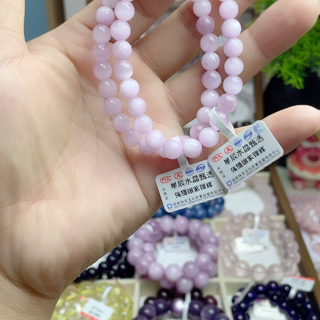 水晶手串未镶嵌姝*紫锂辉二单价钱