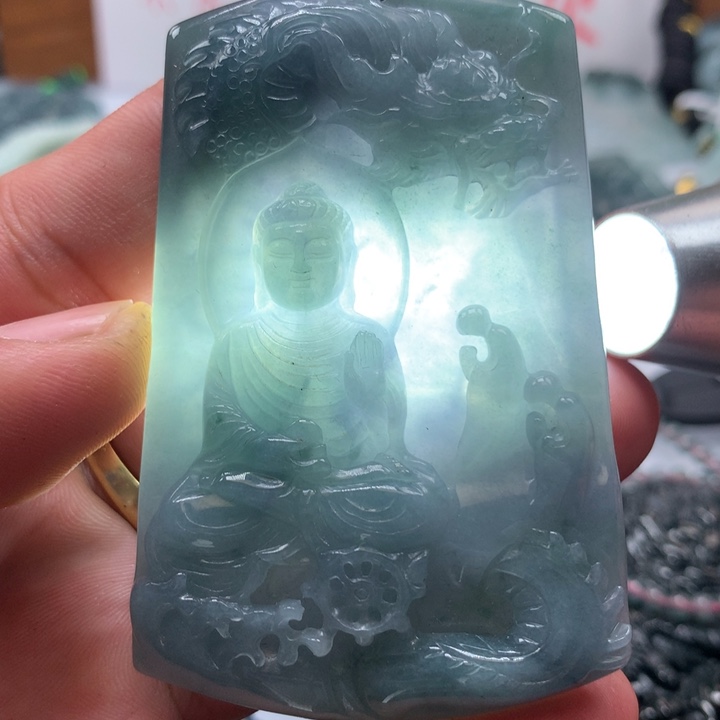 翡翠颈饰未镶嵌保真天然a货翡翠