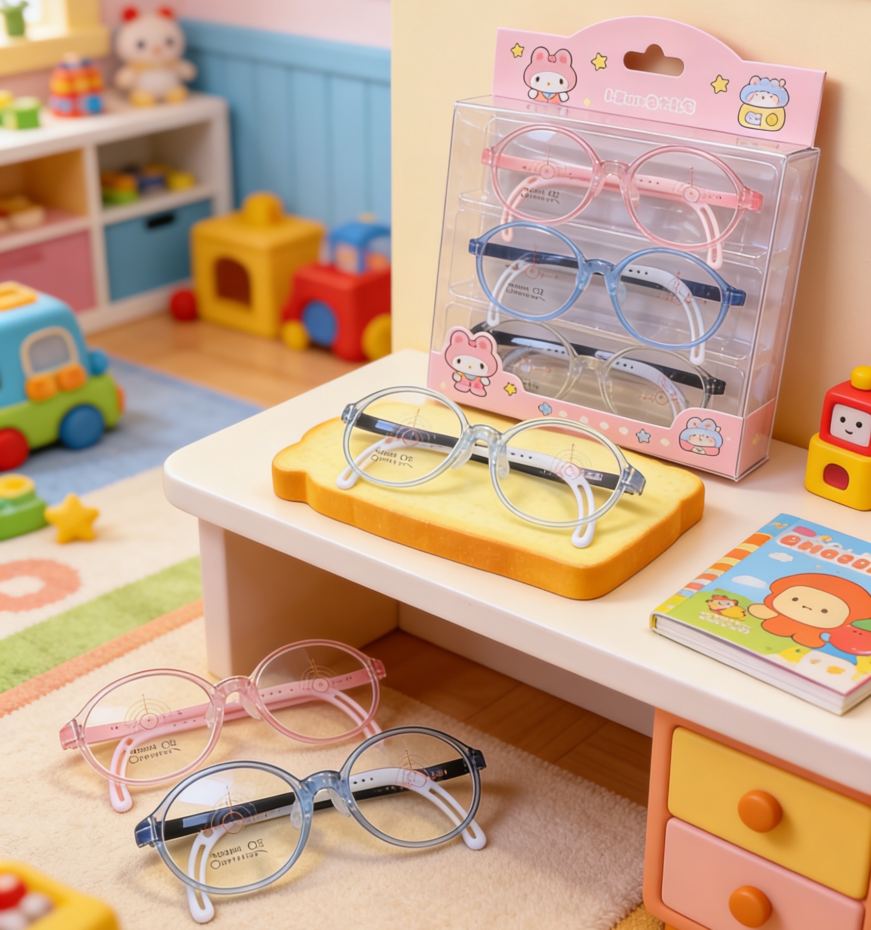 【小白白、番茄】鼻托镜腿双双可调节高端儿童镜框