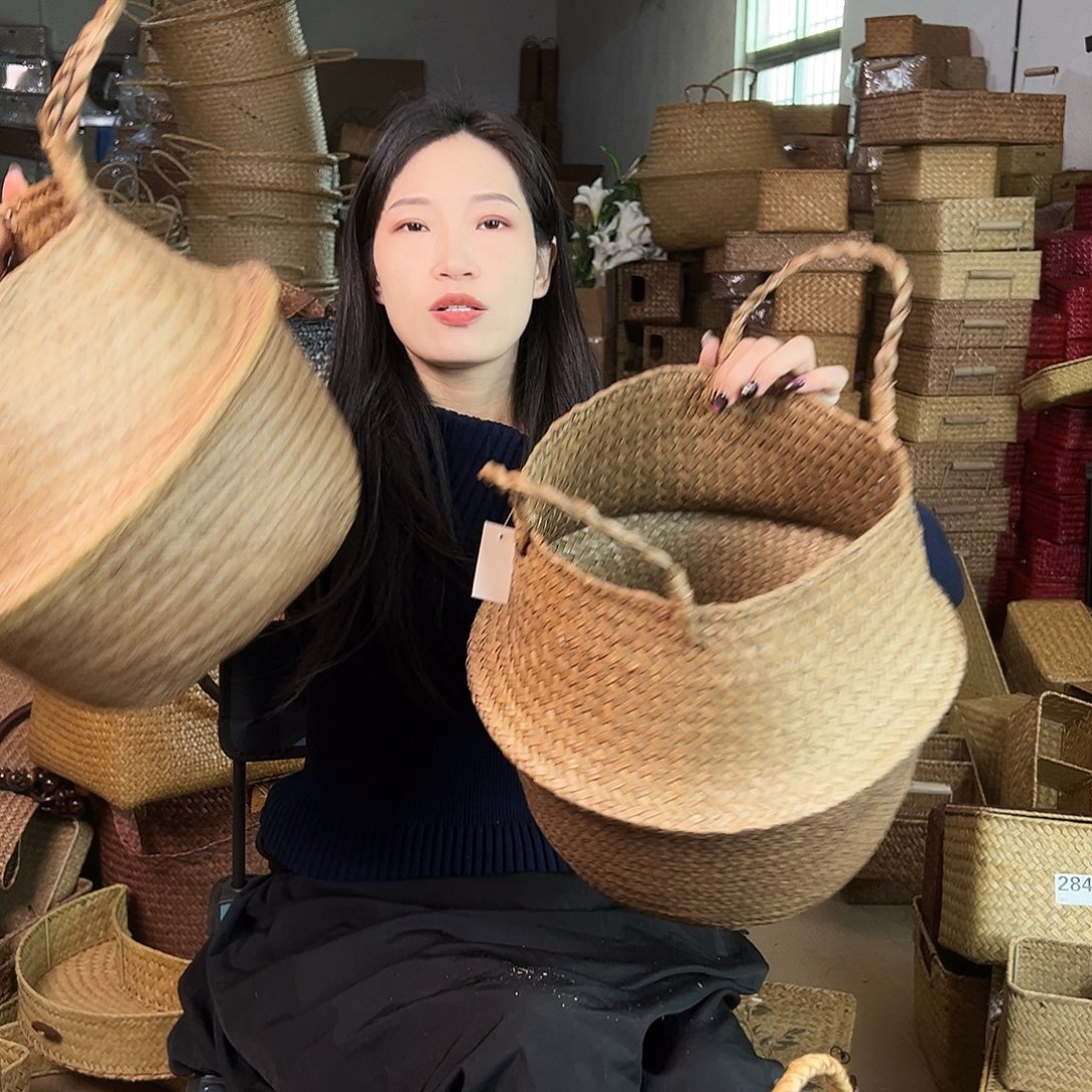 草编草编包/草编收纳盒带瑕疵