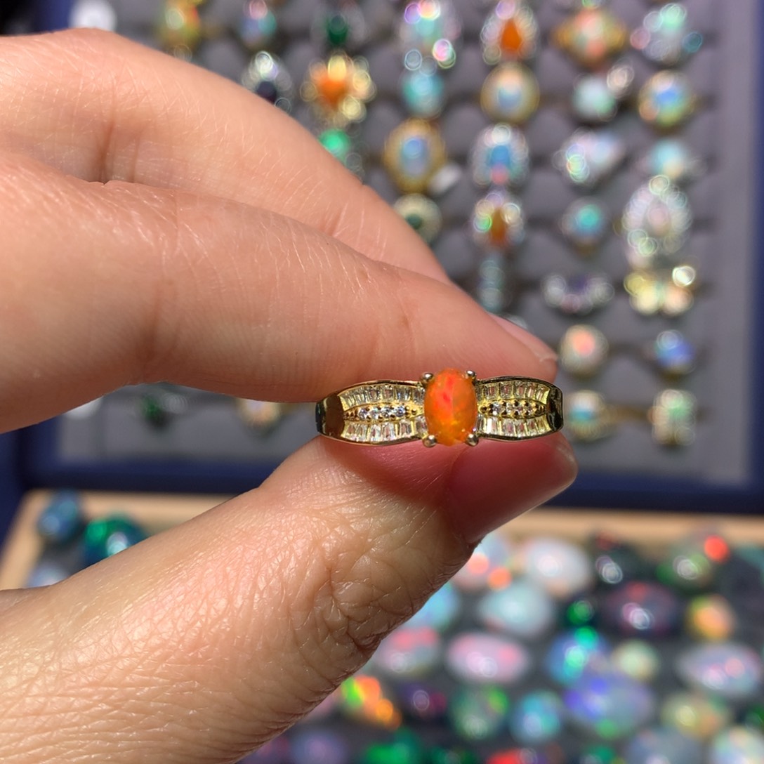 欧泊银S925镶嵌戒指福利