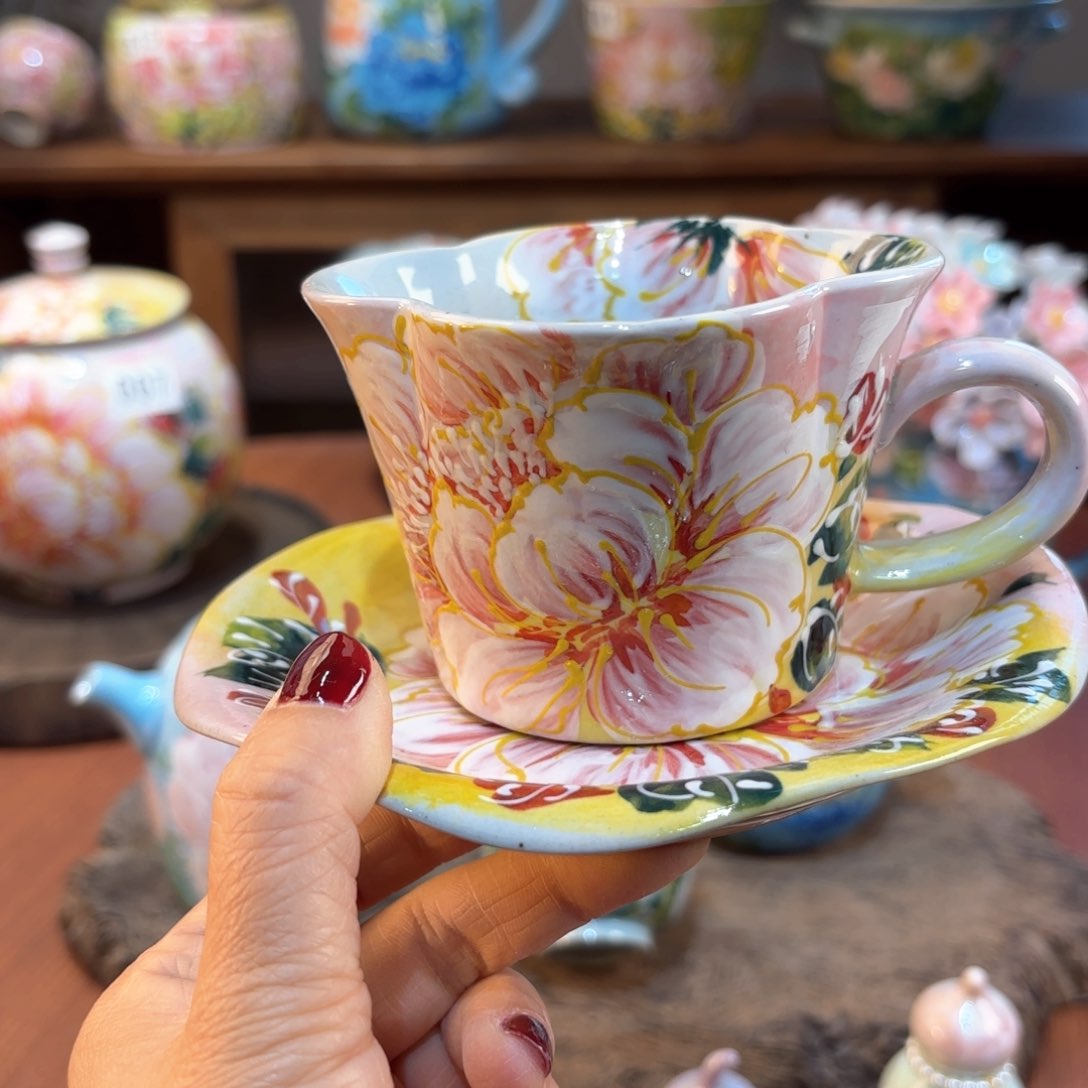 景德镇手绘高温釉下彩陶瓷茶具