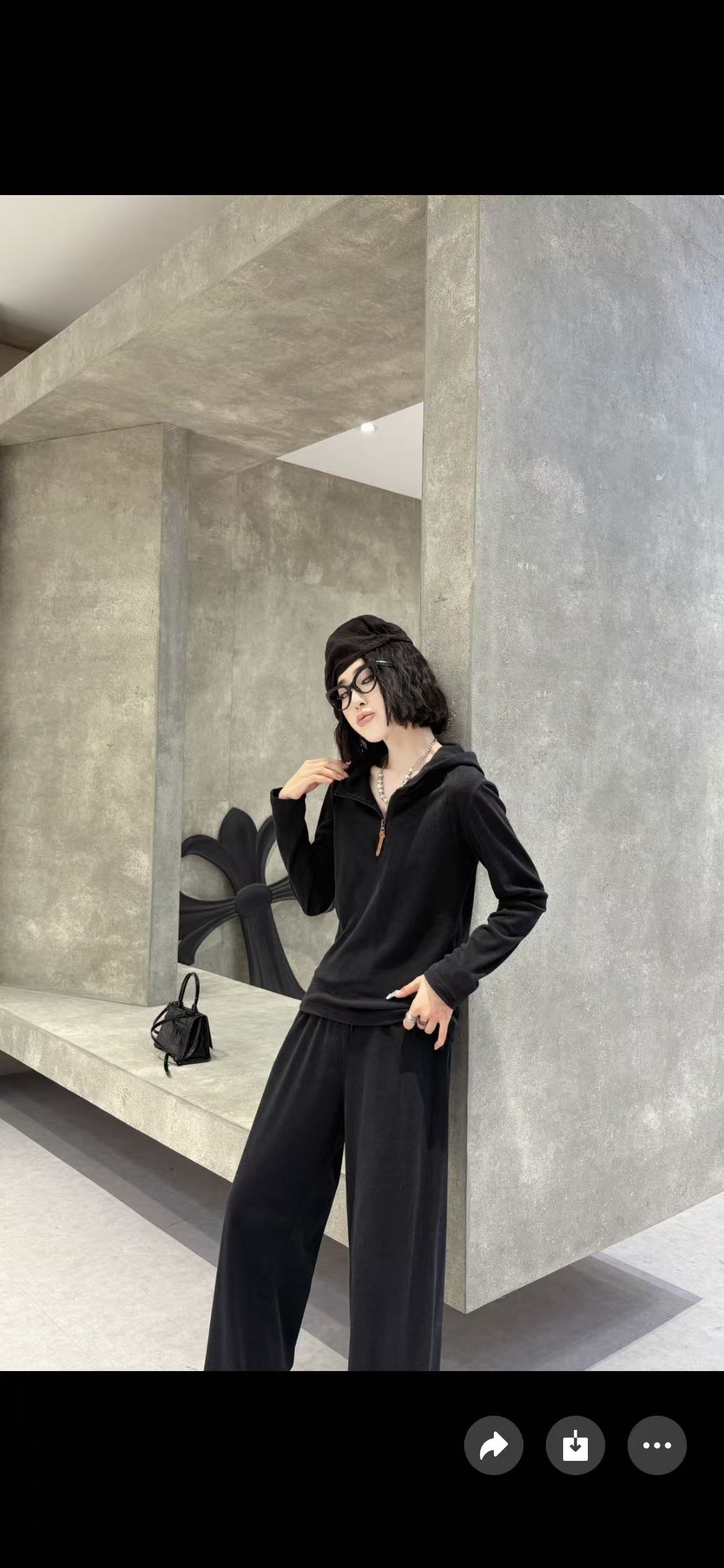 保暖秋季慵懒风法式时尚拉链上衣运动卫衣连帽网红