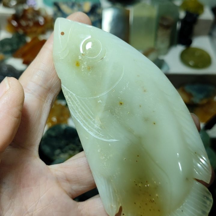 岫玉未镶嵌手把件款式小摆件