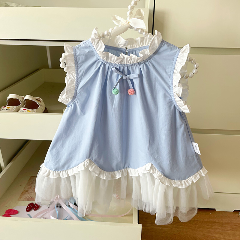 【现货】XQ253075夏季新款儿童连衣裙女童棉布裙女宝裙子