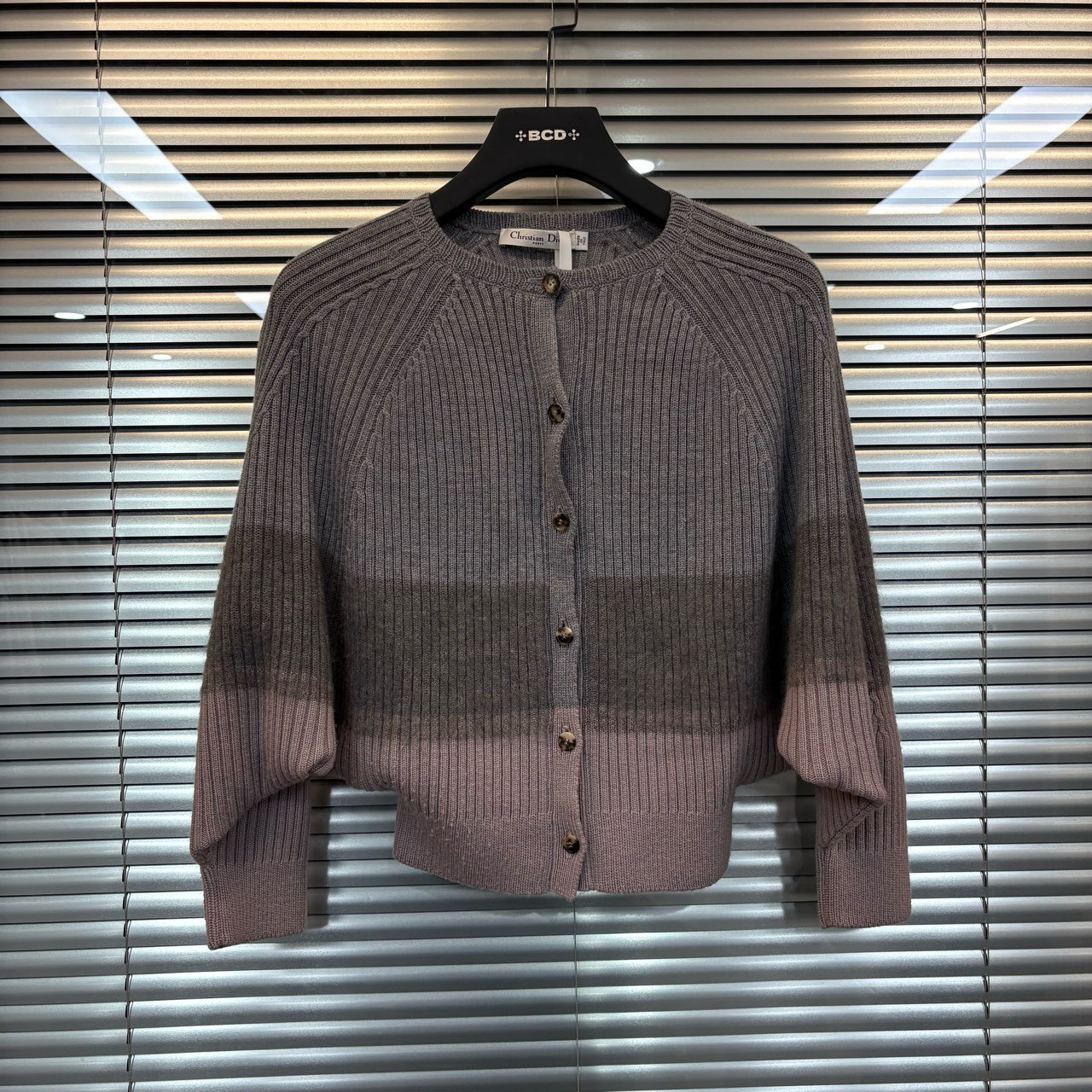 99新 DIOR/迪奥 （原）粉灰拼接针织开衫/98新/bc012282