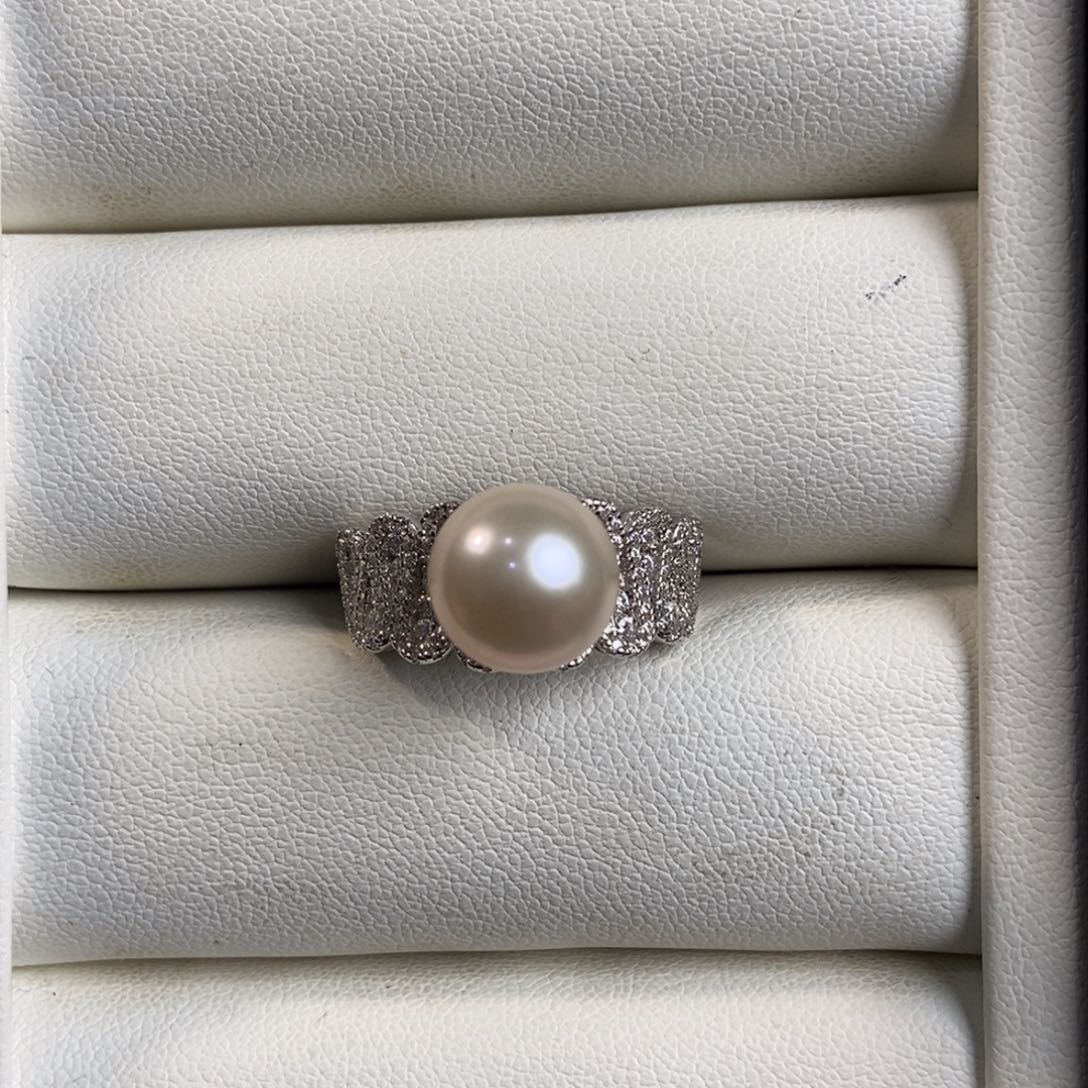 淡水珍珠戒指银S925镶嵌