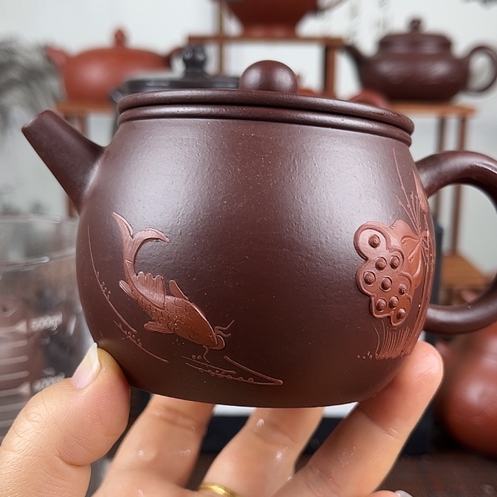 流***雪紫砂茶壶微瑕处理