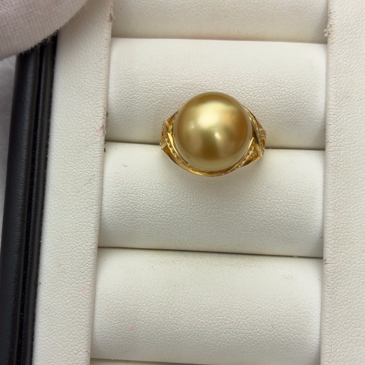 戒指银S925镶嵌海水珍珠