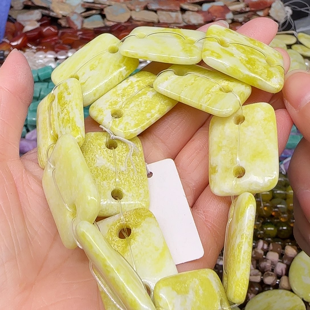 玛瑙/玉髓合金珠宝半成品岫玉22-30mm一条