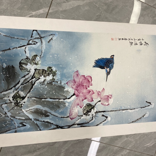 李老师兼工写荷花