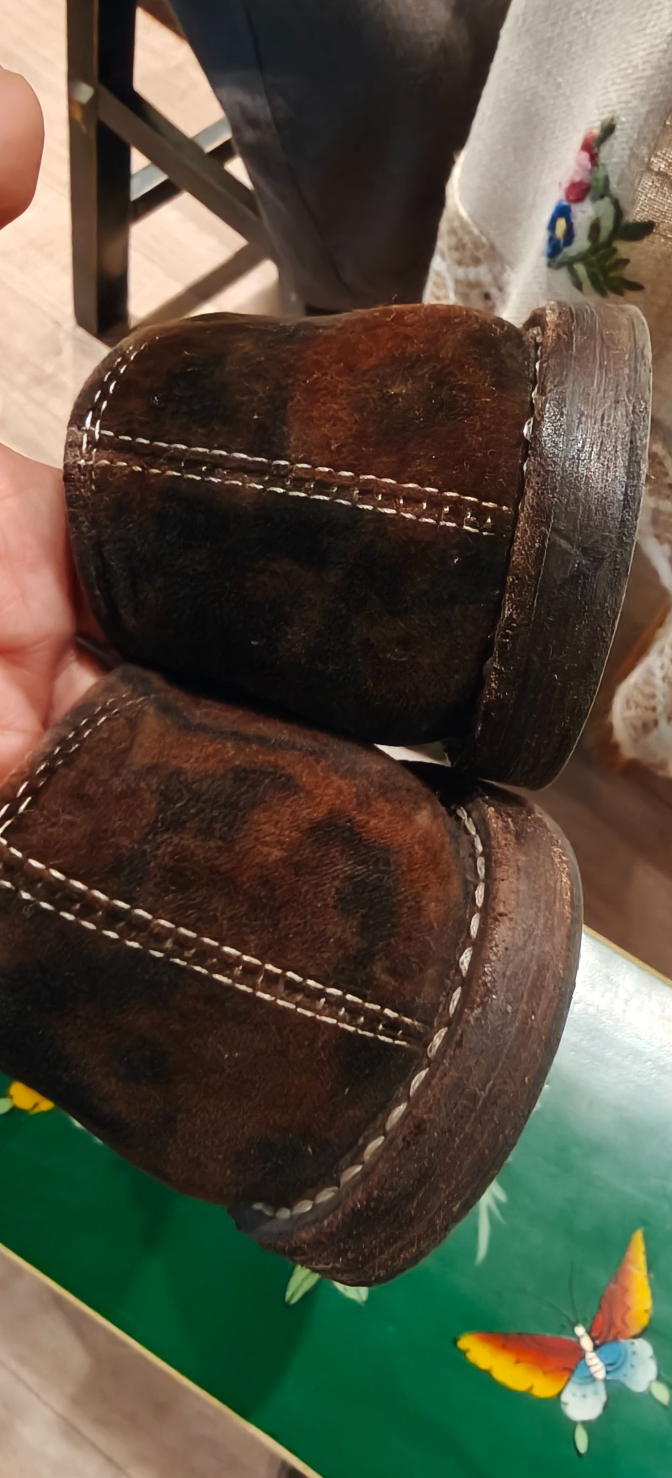 左岸迷香23SS0011花棕色马皮鞋