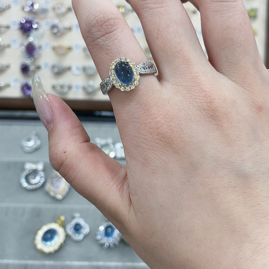 蛇纹石玉戒指吊坠项链银S925镶嵌铁***驴