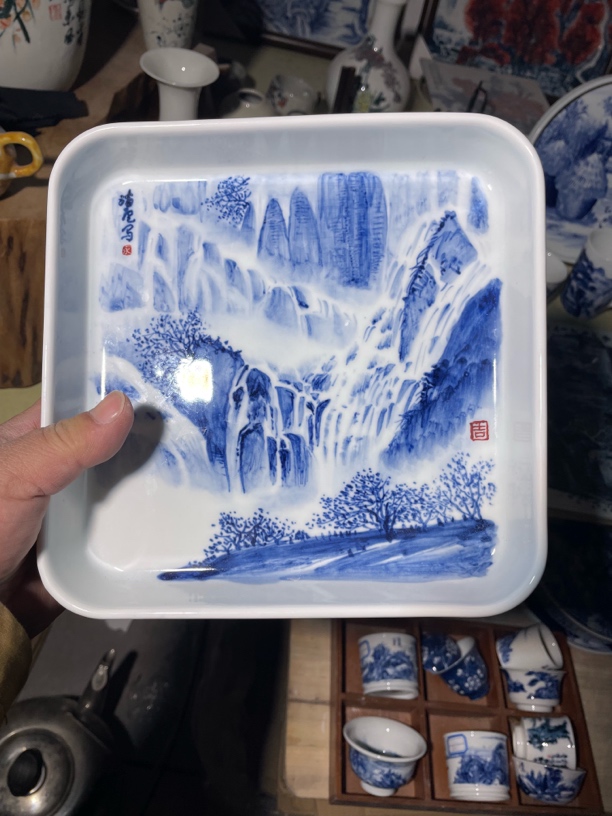 景德镇瓷器手工手绘壶承