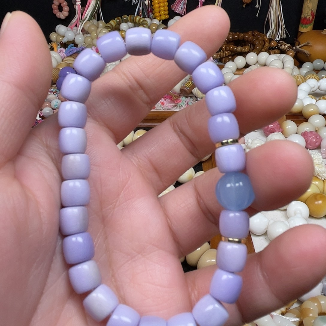 菩提根/象牙果吊坠紫色手串