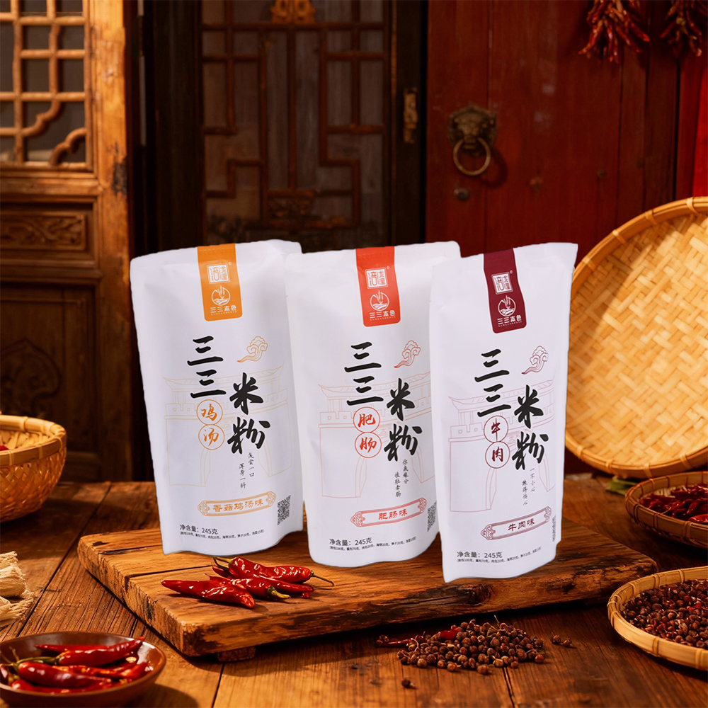 射洪特产三三米粉牛肉肥肠鸡汤味方便可泡可煮速食包邮到手3袋