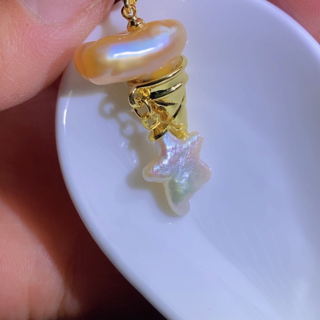 银S925镶嵌天然淡水珍珠淡水珍珠