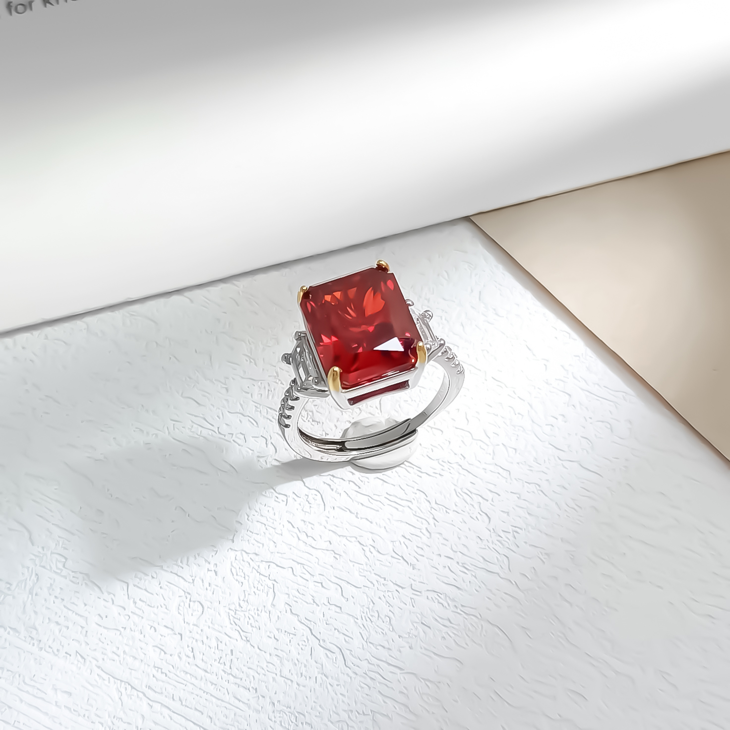 铜合金合成锆石戒指 VWLM-009645【暮色丹霞】戒指轻奢时尚个性简约