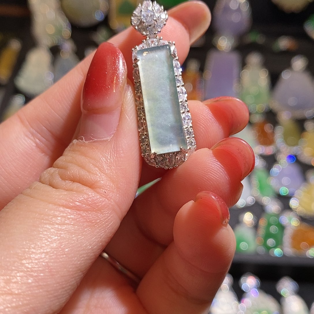 颈饰银S925镶嵌翡翠r